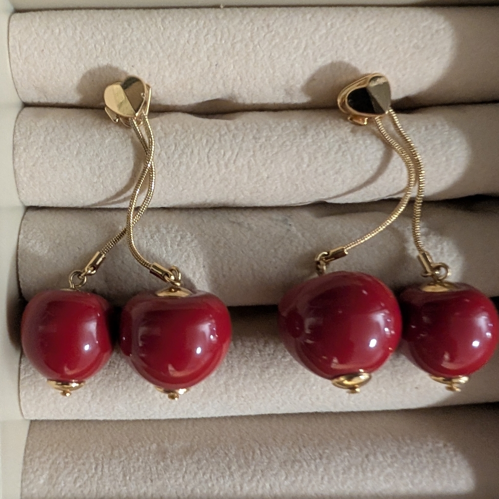 Kate Spade Cherry Red Dangle Earrings